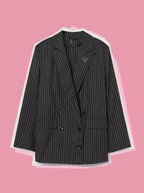 H&M x BLACKPINK Oversized Black Pinstripe Blazer